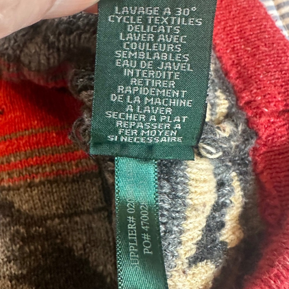 Lauren Ralph Lauren Cardigan Womens XL Red Southwestern Shawl Collar Excellent - Picture 11 of 12